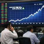 Nikkei 225 Index wavers as Japan bond yields and tech stocks rise